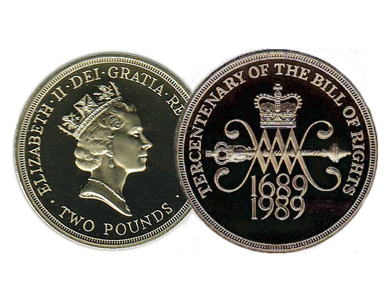 2 Pound Tercentenary Of The Bill Of Rights