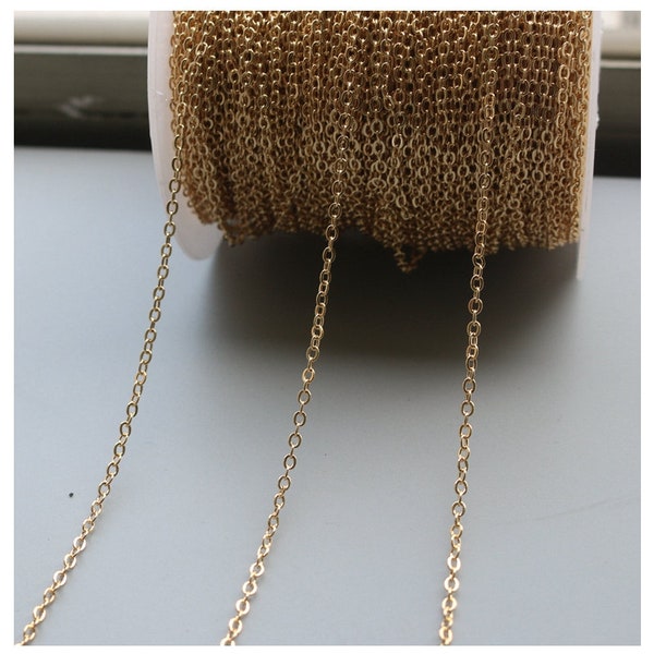 14K Gold Plated Chain O Ring Chain Purse Chain Mini Bag Chain Jewelry Chain Gold Necklace Sweater Sweater Pendant Chain DIY Pendant Supplies