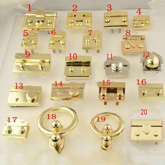 High Quality Purse Hardware Purse DIY Making Purse Lock Fashion Bag Lock  Twist Turn Lock Purse Closures Purse Accessories Golden Bag Lock 