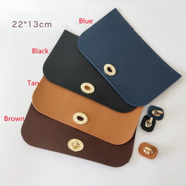 PU Leather Accessories For Purse Flap For Bag Purse Making Supplies Sewing Bag PU Leather Cover With Lock Purse Hardware Balck Bag Flap DIY