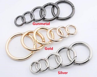 Quincaillerie de sac à main de haute qualité Spring Gate Ring Metal O Ring Spring Ring Clasp Push Gate Snap Hook Sac à main Accessoires Metal Clasp Replacement