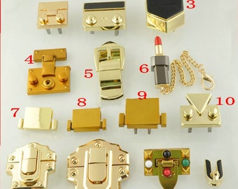 Serrure de sac de mode avec la haute qualité lumière golden purse closures handbag diy hardware handmade accessories replacement lock for wholesale