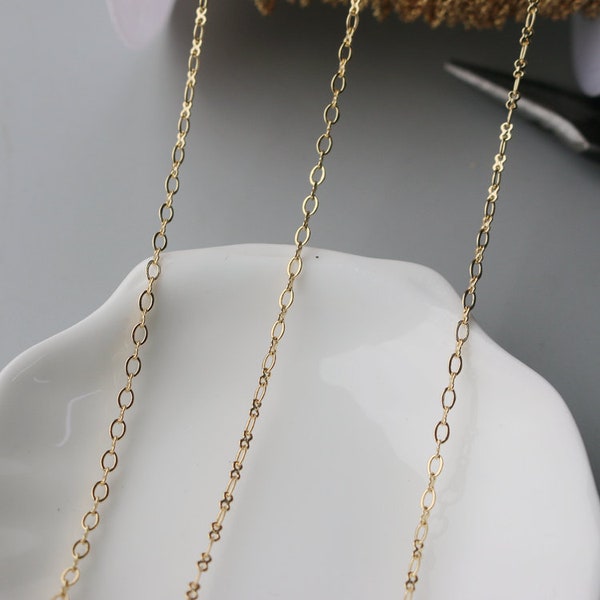 14K Gold Plated Chain Jewelry Chain Handmade Craft Chain Purse Supplies Bracelet Chain Chain Mini Chain Shoulder Chain DIY Chain