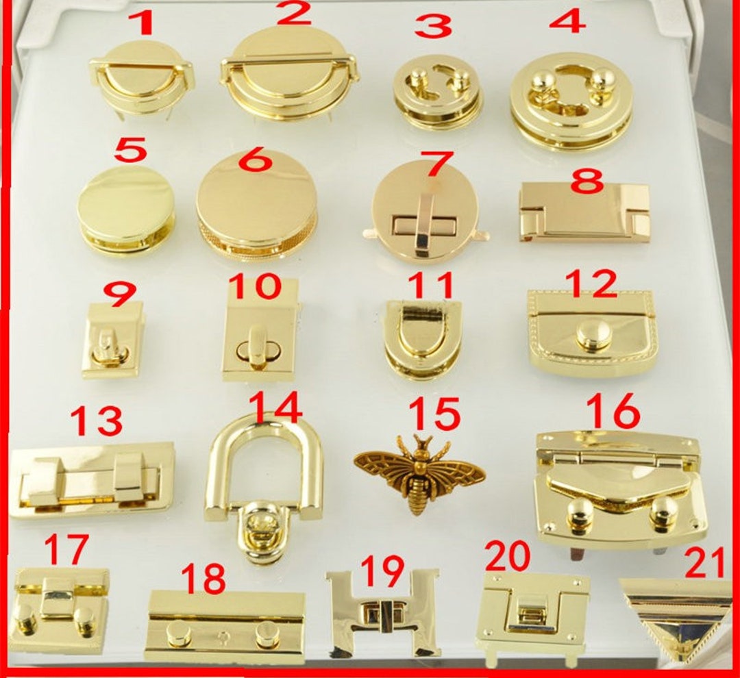 1-5 sets 36*29 gold chrome color rectangle a set of lock for DIY leather  handbag with eyelets key lock purse accessories - AliExpress
