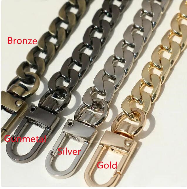 4 Pieces Different Sizes Iron Replacement Flat Chains Iron, Metal Chain Strap for DIY Purse Handbag Shoulder Crossbody Bag Clutch by RAPUDA(15.4 inch