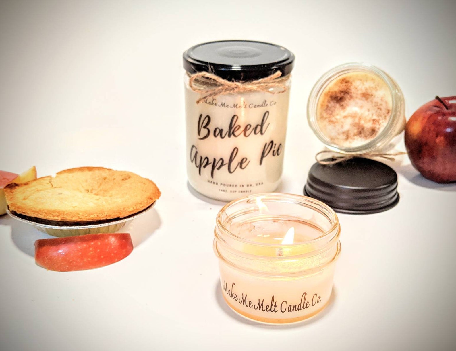 Baked apple pie scented candles soy candles vegan products Etsy