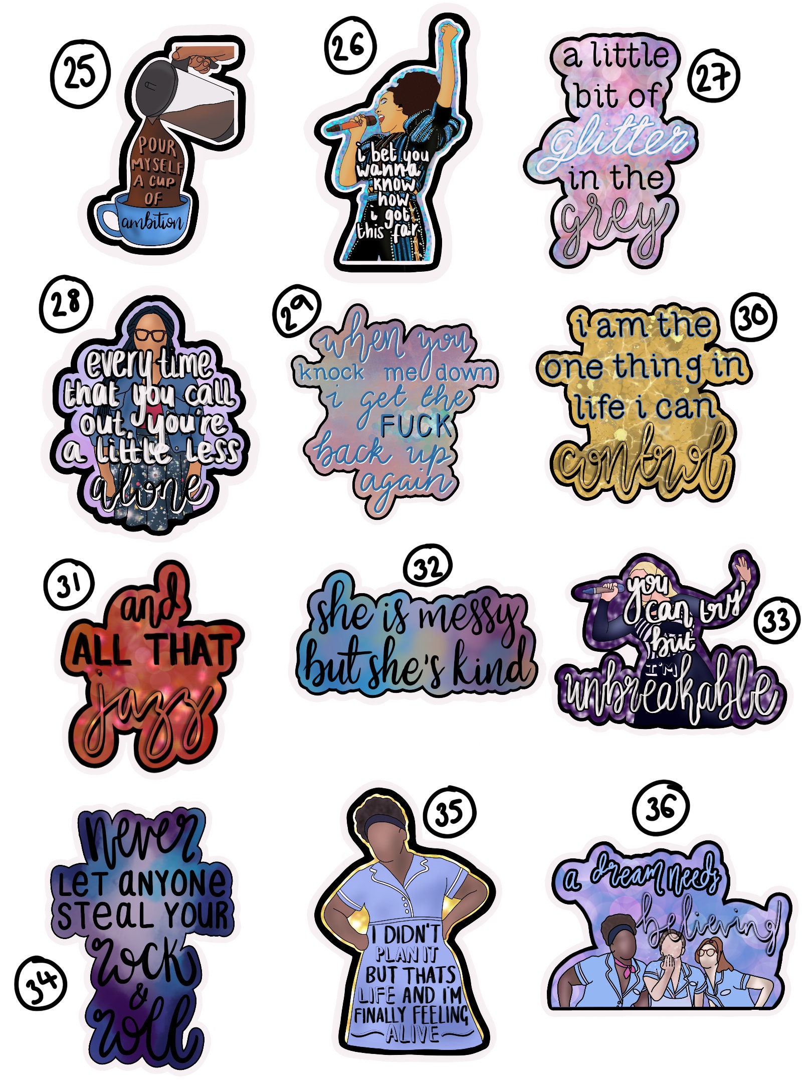 Musical Theatre Stickers Collection 3 Singles Etsy