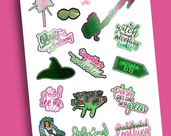 Wicked Movie Inspired A5 Sticker Sheet