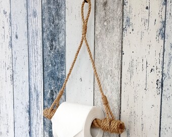 Jute Rope Toilet Paper Holder: Nautical Bathroom Decor