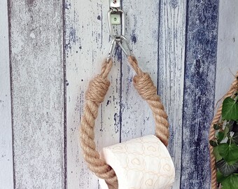 Handmade Jute Rope Toilet Paper Holder: Nautical Bathroom Decor