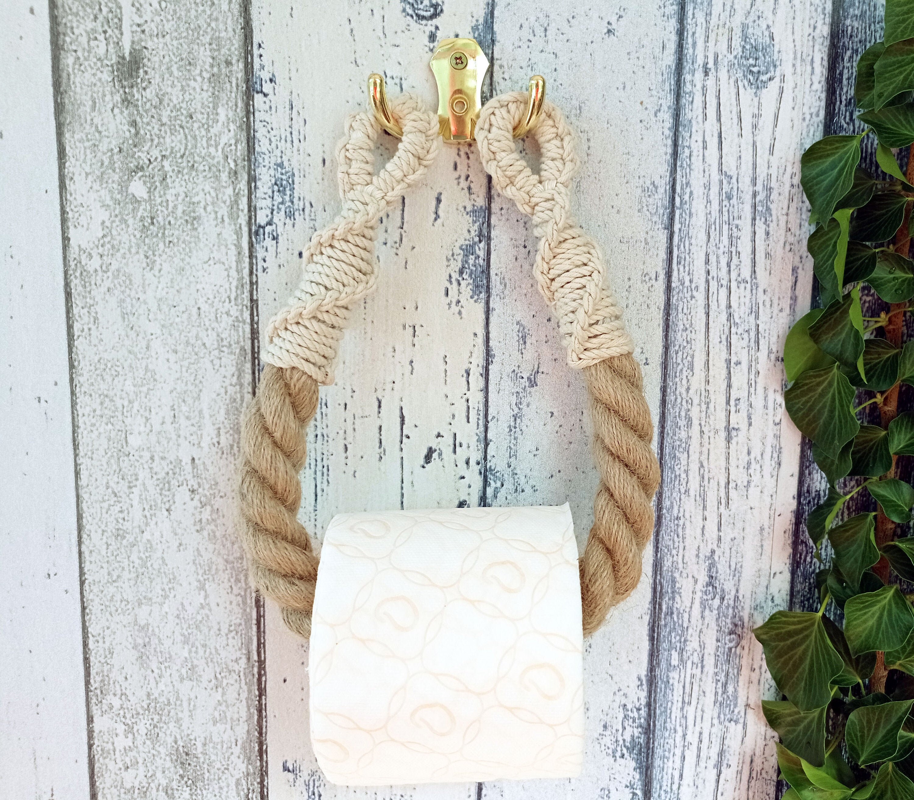 Toilet Paper Holder White Winding Rope Toilet Roll Holder Etsy UK