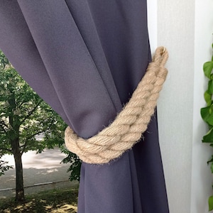 Set of 2, Curtain tieback, Rope curtain tie back, Jute curtain holdback, Nautical decor, Housewarming gift, Natural décor, Living room decor