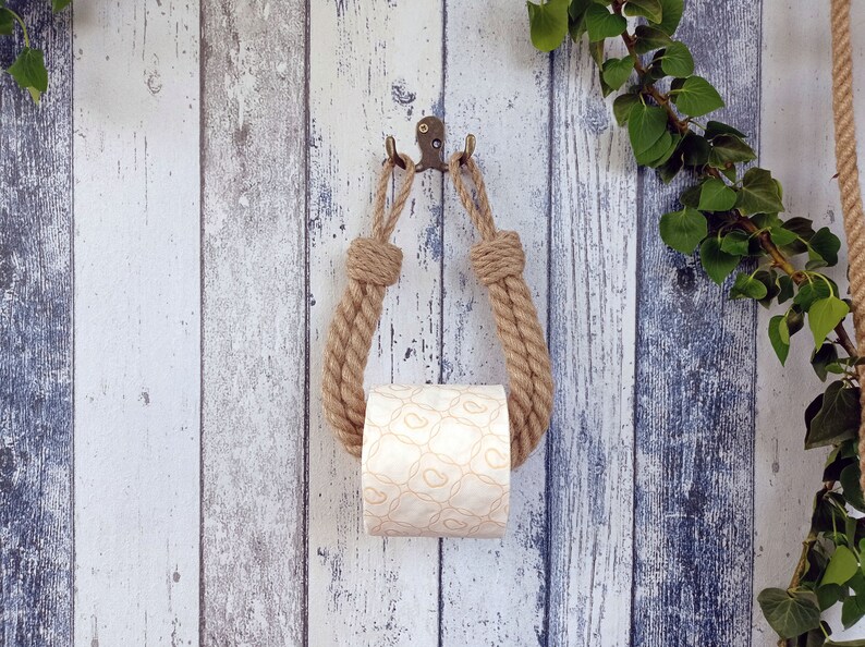 Toilet Paper Holder Double Straight Rope Toilet Roll Holder Etsy