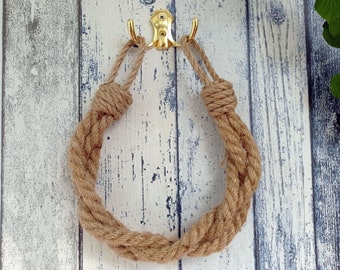 Braided Jute Rope Toilet Paper Holder: Nautical Bathroom Decor