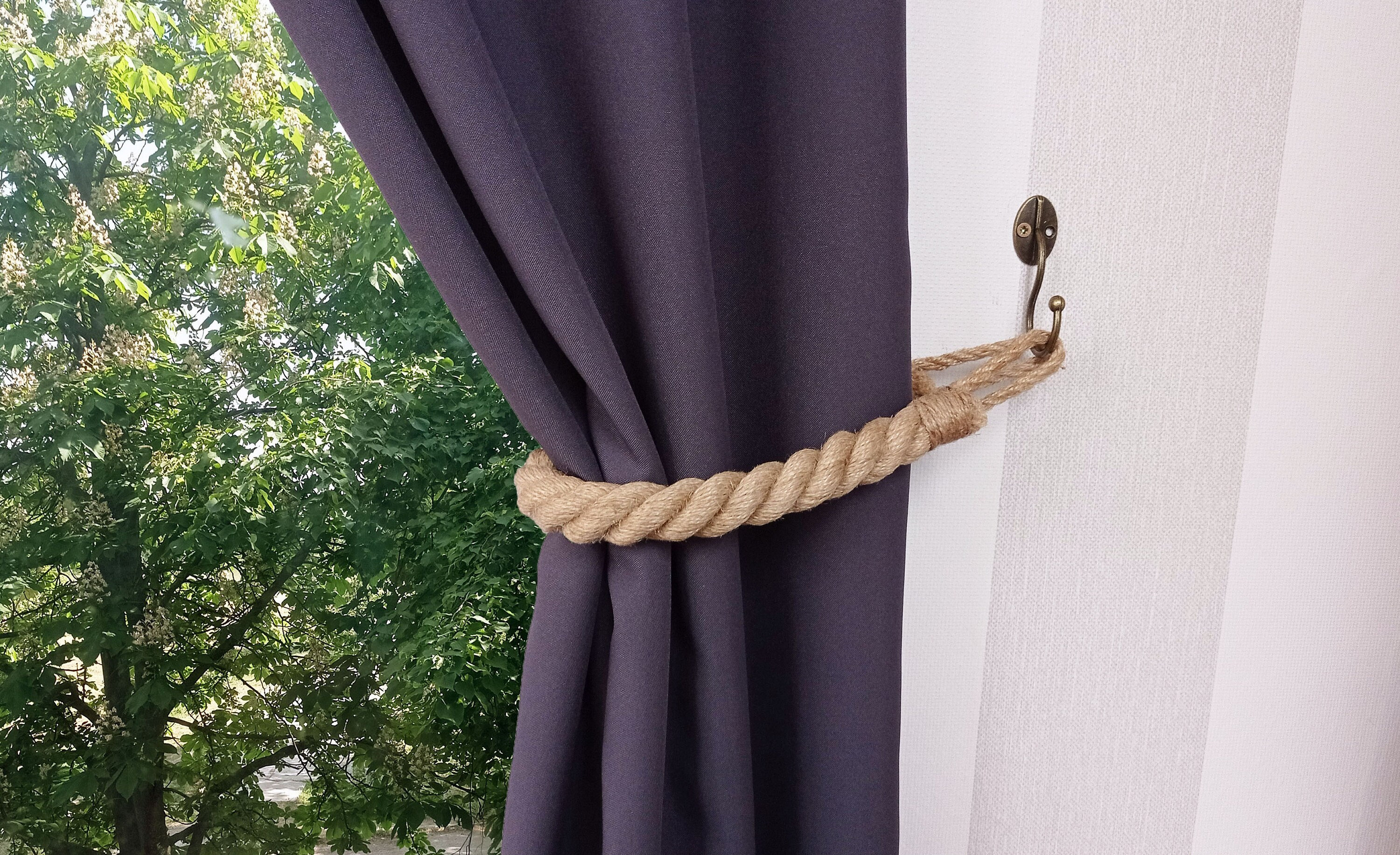 Jute Rope Curtain Tieback: Nautical Decor, Natural Accents