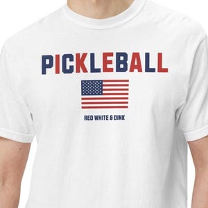 Men's Pickleball Shirt, Pickleball Patriotic T-shirt, Pickleball Gift for Men, Pickleball Clothes for Men, Pickleball Apparel American Flag