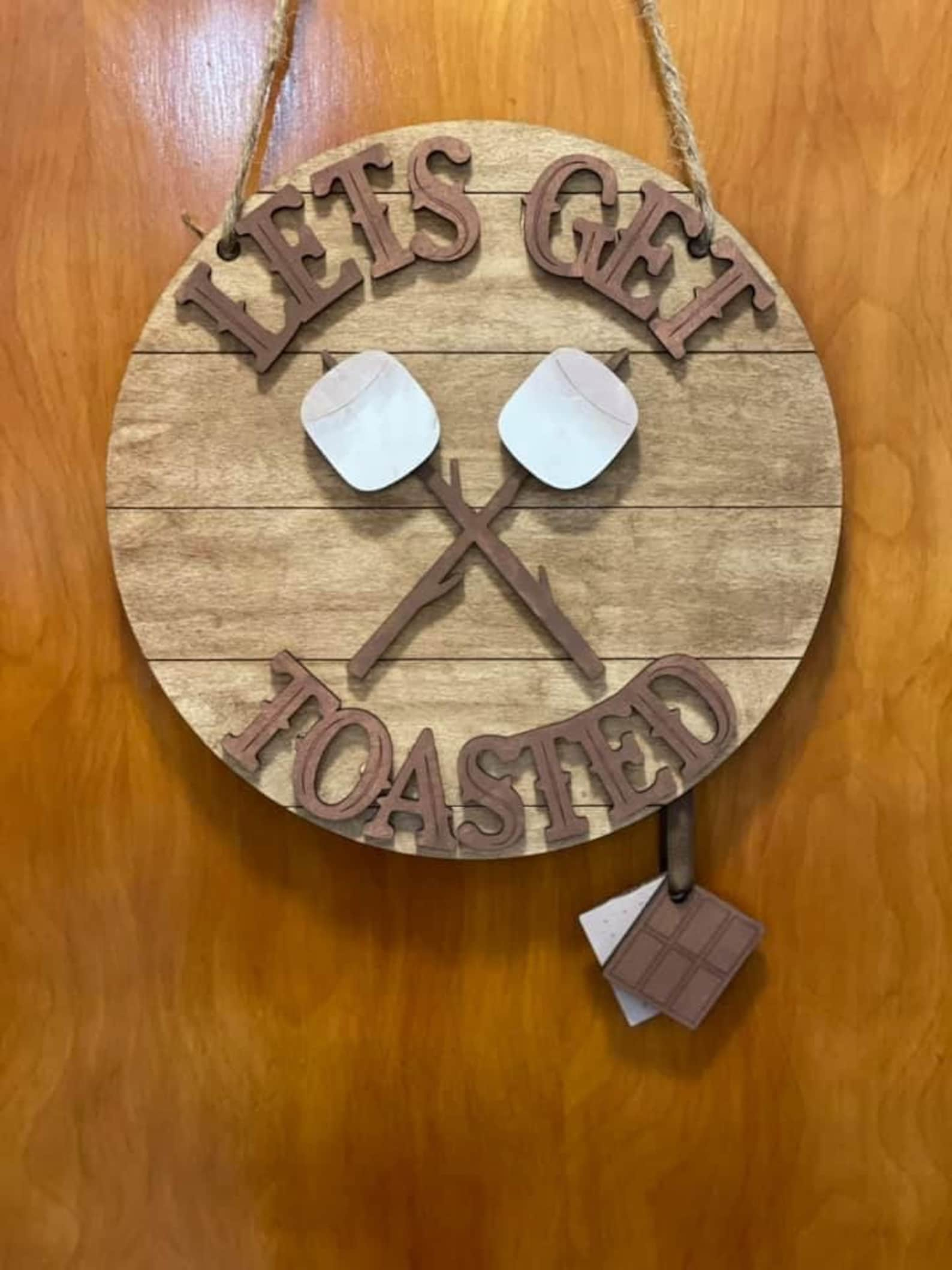 Download Lets Get Toasted Door Hanger File SVG Glowforge Smore's | Etsy