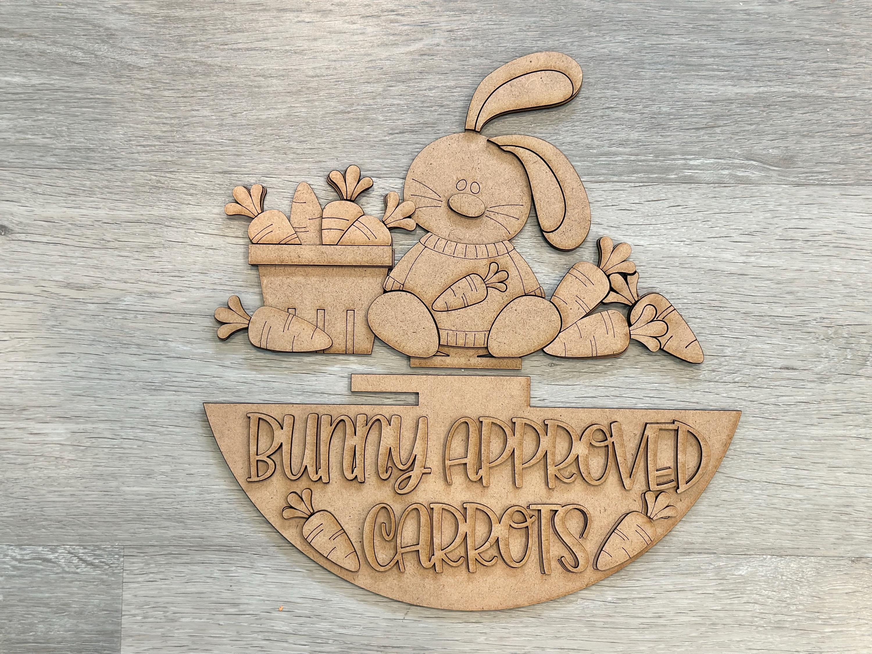 Easter Bunny Carrots Holiday Door Sign Interchangeable File, SVG Bunny ...