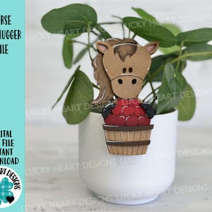 Horse Mug Hugger File SVG, Glowforge, Tiered Tray, Tray Decor, Plant, Apple, Topper, Farm, Farmhouse, LuckyHeartDesignsCo