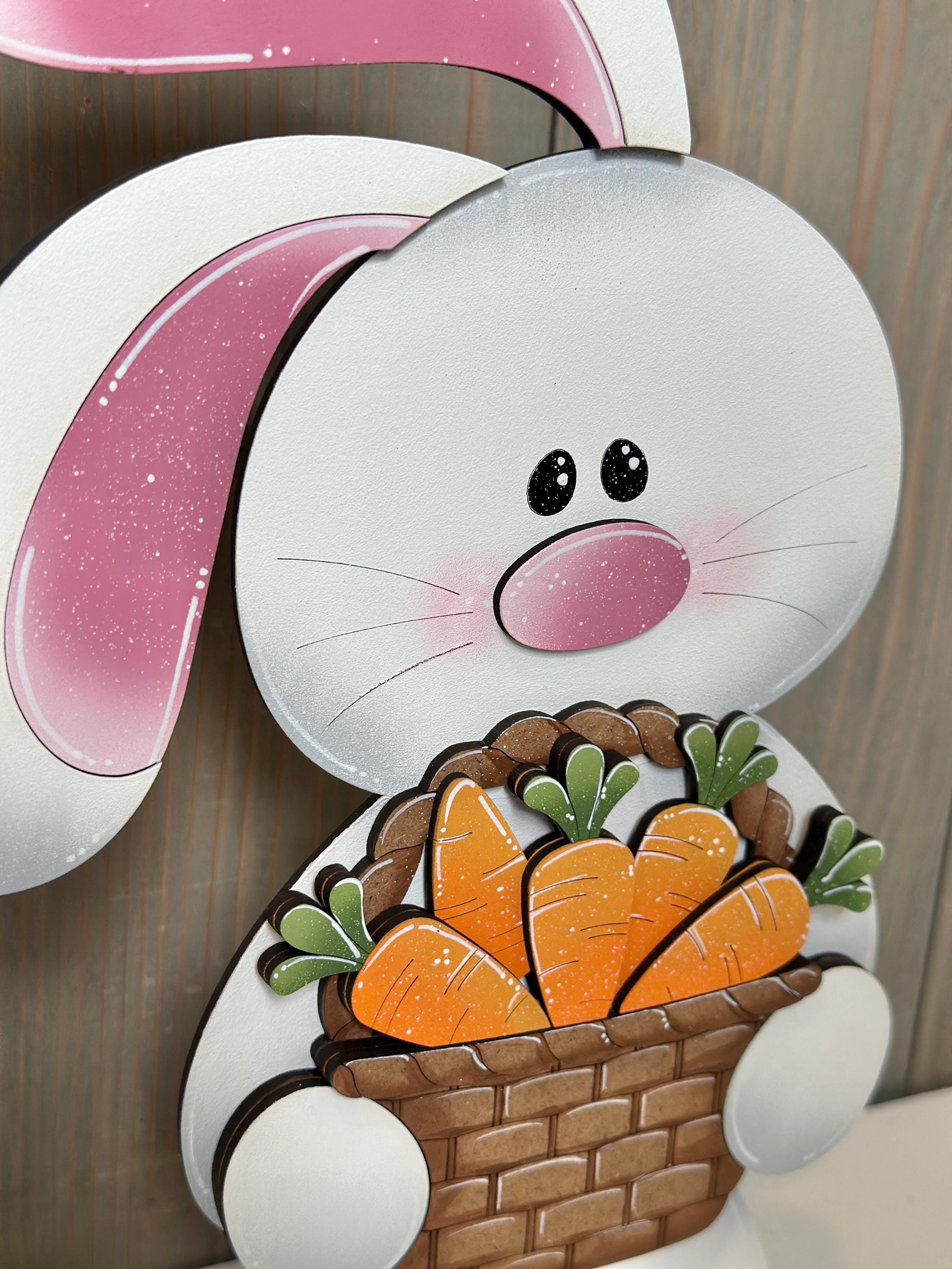 Floppy Easter Bunny Standing Flower Basket Interchangeable File SVG ...