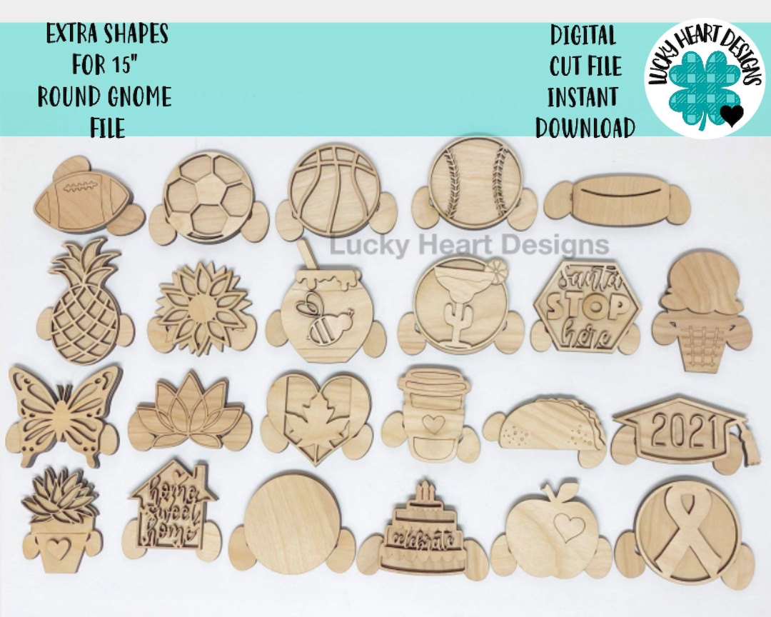 Extra Shapes for 15" Shiplap Interchangeable Gnome File SVG, Glowforge ...