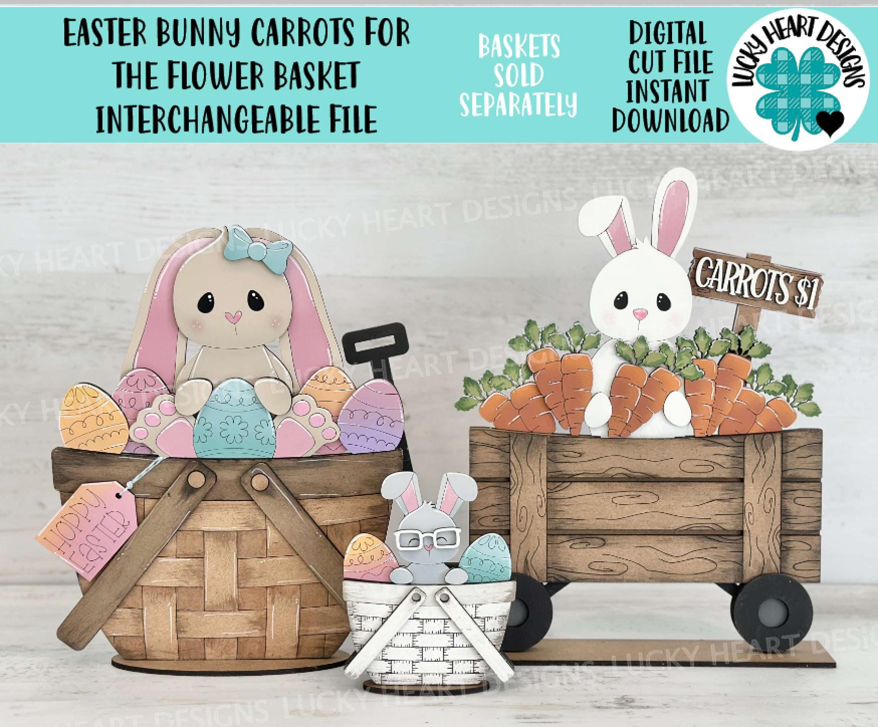 Easter Bunny Carrots for the Flower Basket Interchangeable File SVG ...