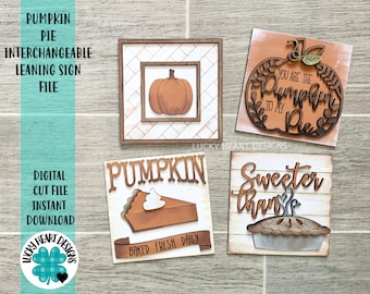 Pumpkin Pie austauschbare schiefe Zeichendatei, Thanksgiving-Leiter Glowforge, LuckyHeartDesignsCo