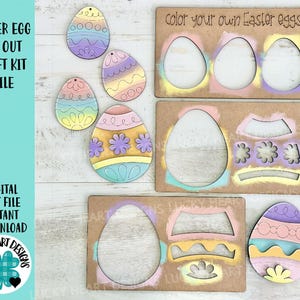 Oeuf de Pâques Pop Out Kit d'artisanat de Pâques fichier SVG, Glowforge, enfants, panier, bricolage, LuckyHeartDesignsCo