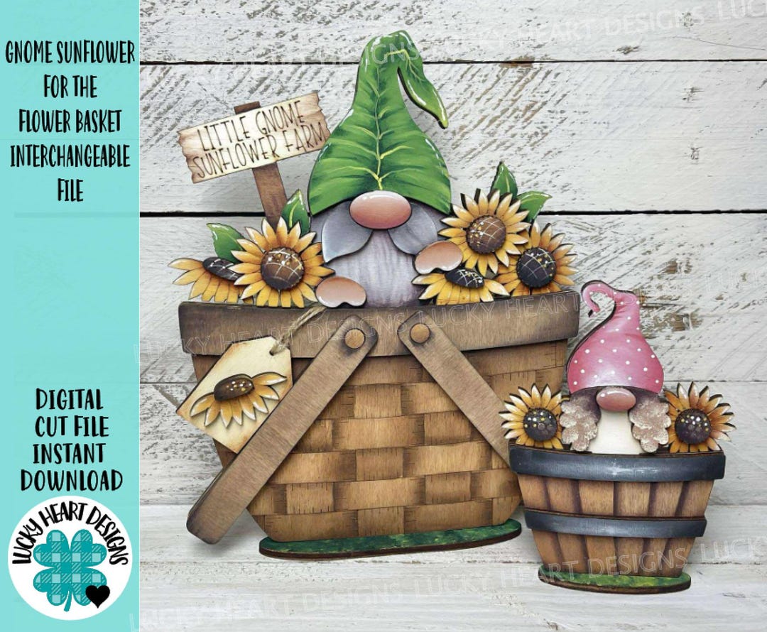 Gnome Sunflower for the Flower Basket Interchangeable File SVG, TINY ...