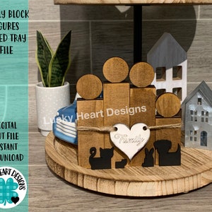 Familienblock Figuren für Abgestufte Tabletts SVG, Glowforge