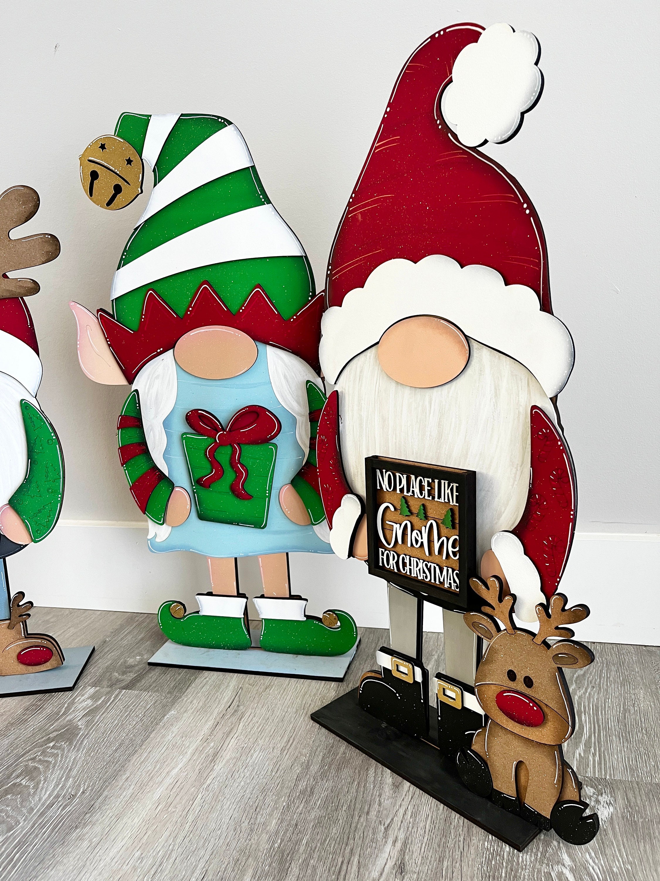 Christmas Tall Porch Gnome Interchangeable Leaning Sign Gnome File SVG ...