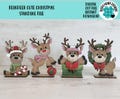 Reindeer Cute Christmas Standing Sign File SVG, Santa, Wreath, Candy Cane, Prenet, Rudolph, Centerpiece glowforge LuckyHeartDesignsCo
