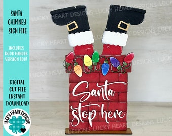 Santa Chimney Sign Christmas File SVG, Christmas Lights, Glowforge, LuckyHeartDesignsCo