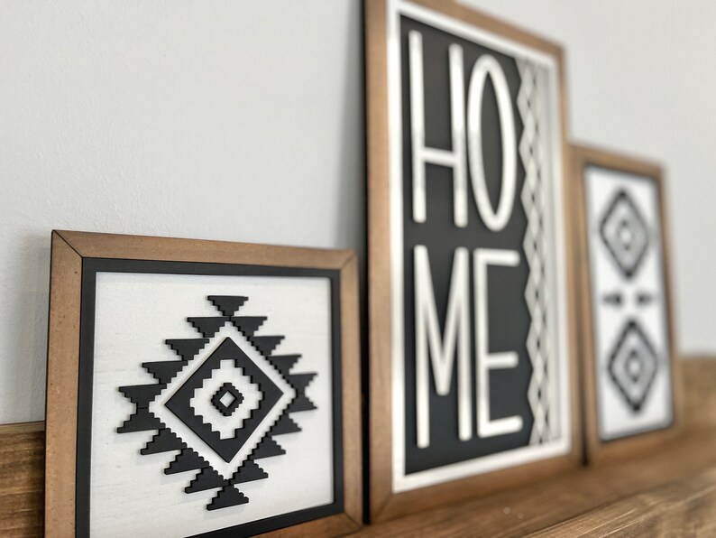 Aztec Western Boho Sign Trio File SVG Glowforge - Etsy