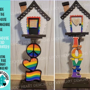 Stolz für das Vogelhaus austauschbare Datei SVG, LGBTQ, Liebe, Hochzeit Glowforge Sommer, Saisonal, Urlaub, LuckyHeartDesignsCo