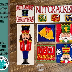 Nussknacker Weihnachten austauschbare schiefe Zeichendatei SVG, abgestufte Tablett Glowforge, LuckyHeartDesignsCo