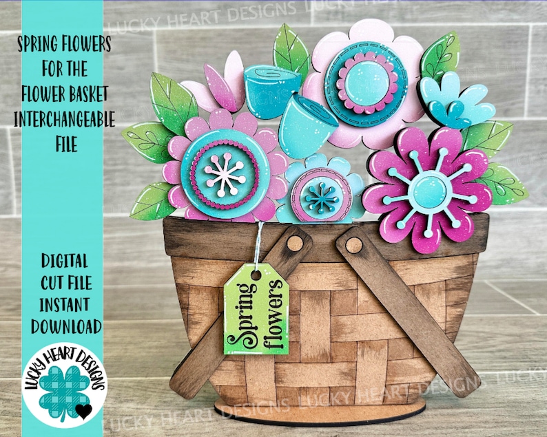 Spring Flowers for the Flower Basket Interchangeable File SVG, Floral ...
