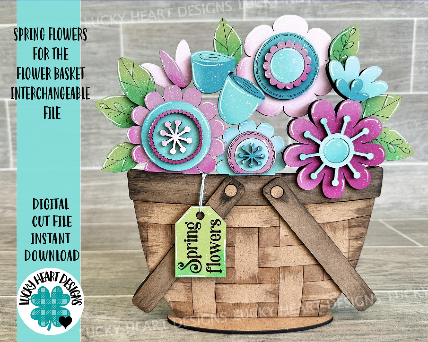 Spring Flowers for the Flower Basket Interchangeable File SVG