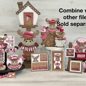 Moose Valentines MINI Interchangeable Leaning Sign File SVG, Candy ...