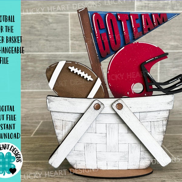 Football For The Flower Basket Interchangeable File SVG, Sports, Summer, Fall Tiered Tray, Glowforge, LuckyHeartDesignsCo