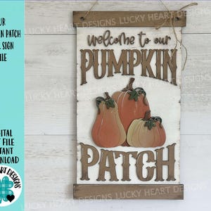 Onze pompoenpatch muurbord bestand SVG, Glowforge, boerderij, herfst, kalebas, LuckyheartDesignsCo