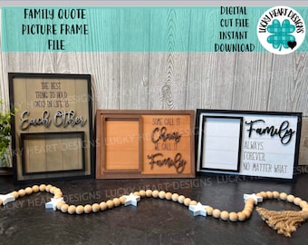 Family Quote Picture Frame File SVG, Glowforge,  LuckyHeartDesignsCo