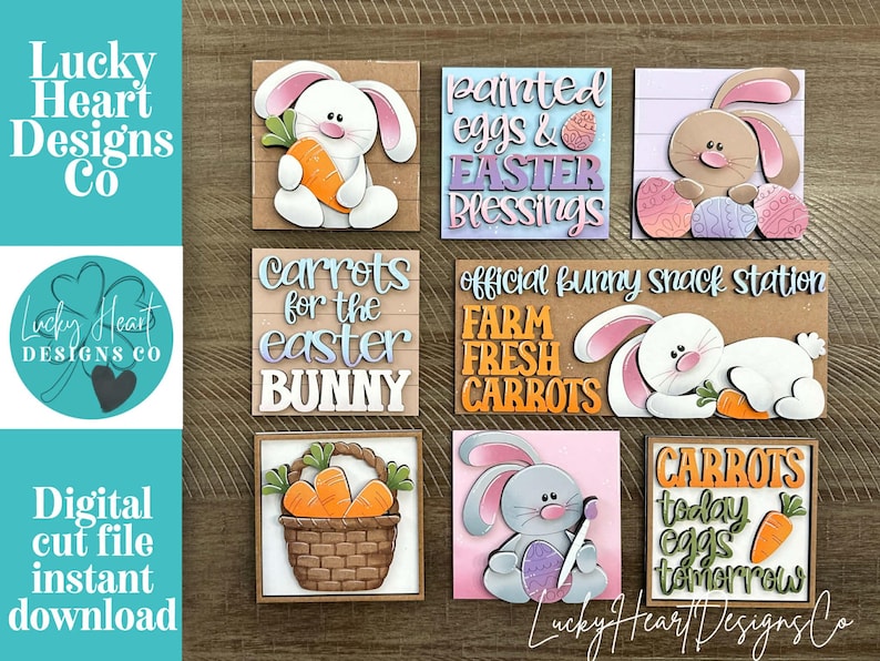 Floppy Easter Bunny Interchangeable Leaning Sign File SVG, Glowforge ...