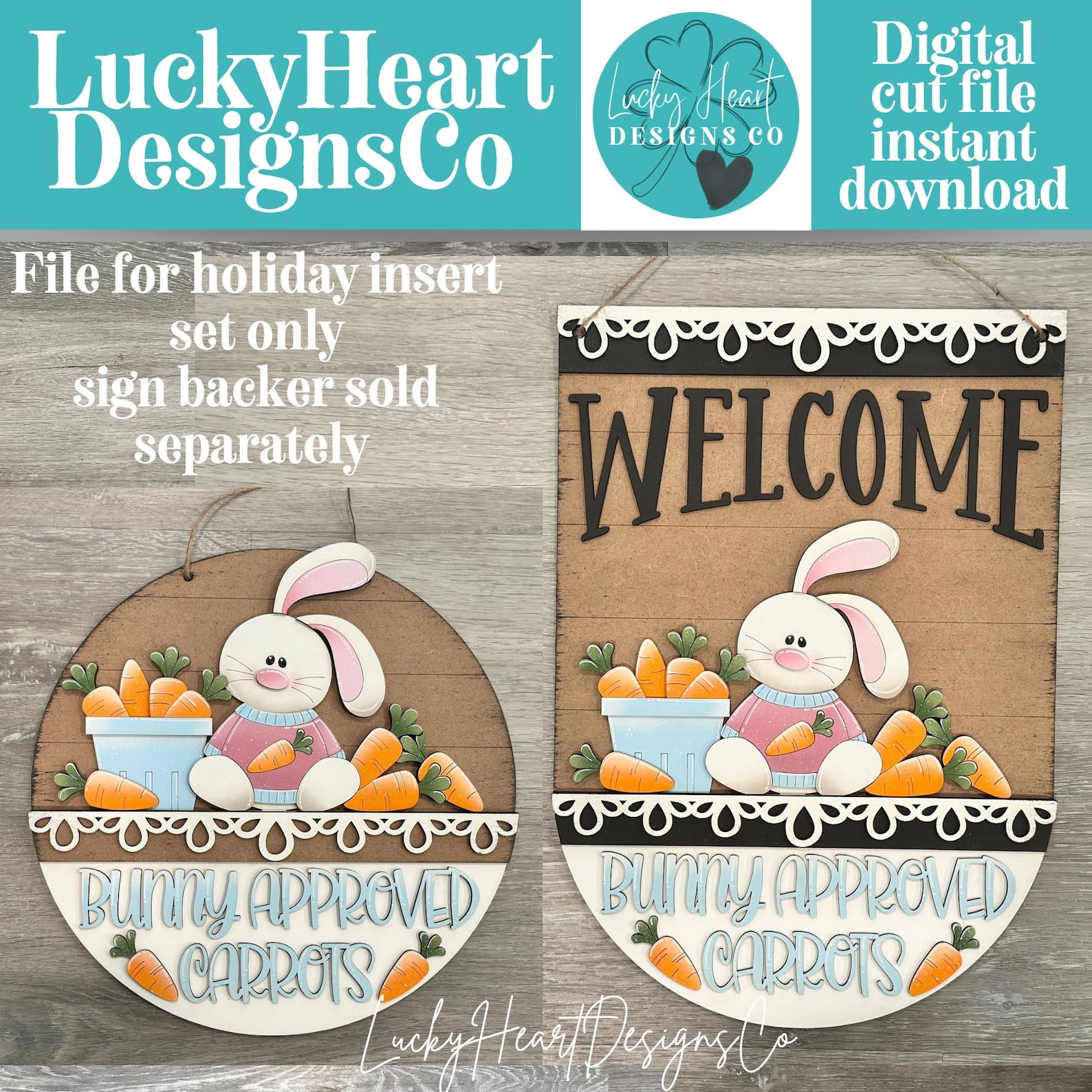 Easter Bunny Carrots Holiday Door Sign Interchangeable File, SVG Bunny ...