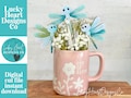 Dragonfly Mug Stick File SVG, Glowforge Tiered Tray, Tray Decor, Butterfly, Spring, Summer, Plant Topper, Gift, LuckyHeartDesignsCo