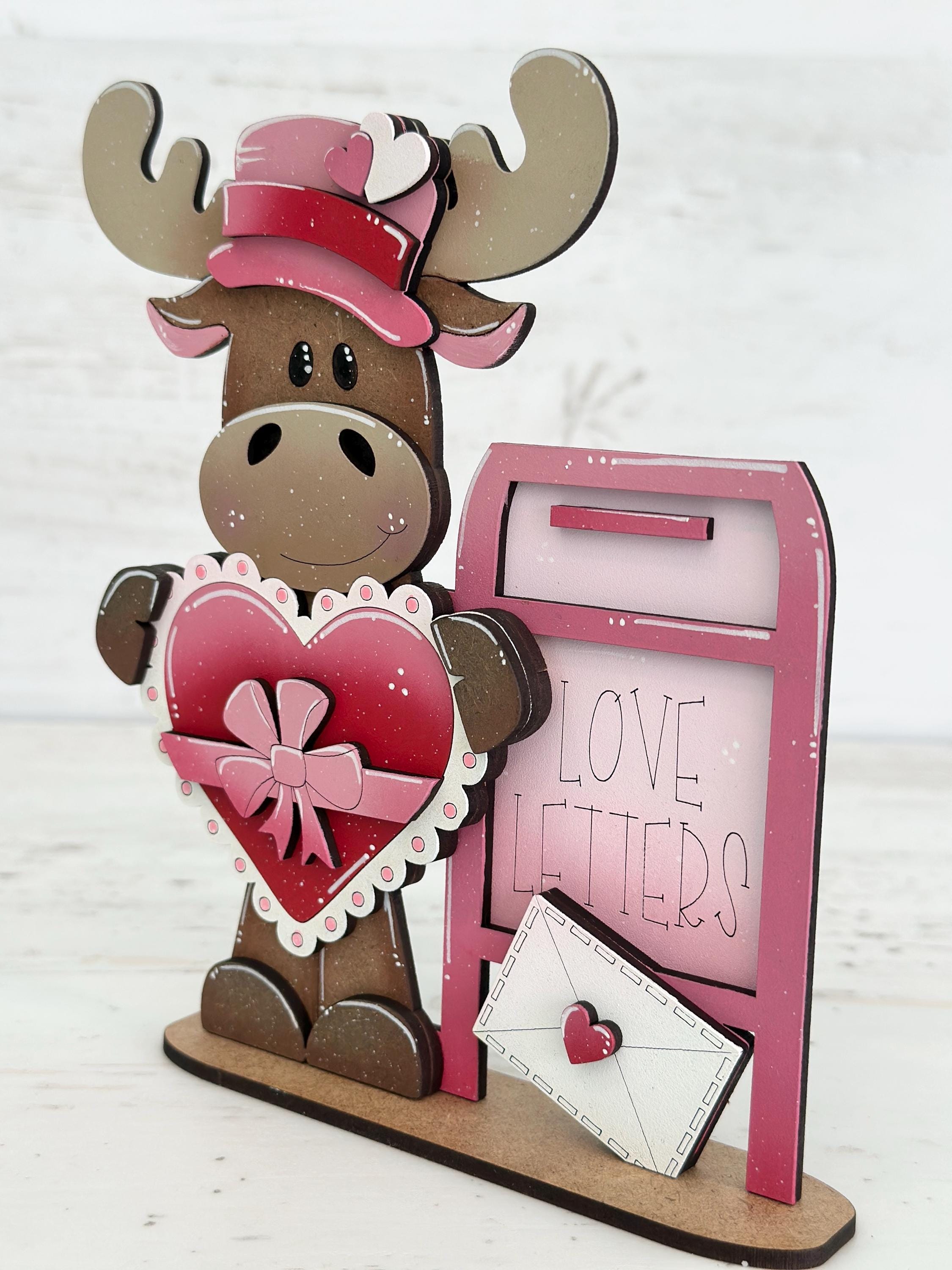 Moose Valentine Standing File SVG, Balloon, Love, Heart, Mailbox ...