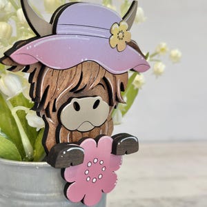 Highland Spring Mug Hugger File SVG, Glowforge Flower, Cow, Farm, Tiered Tray, Tray Decor, Plant Topper, Gift, LuckyHeartDesignsCo image 7