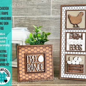 MINI Chicken Wire Frame Interchangeable Leaning Sign File SVG, Farm Tiered Tray Glowforge, LuckyHeartDesignsCo