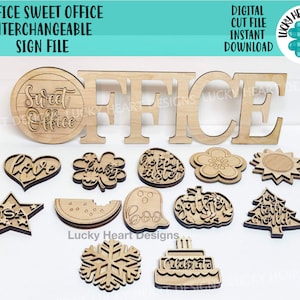 Office Sweet Office Interchangeable Standing Sign, File SVG, Glowforge ...