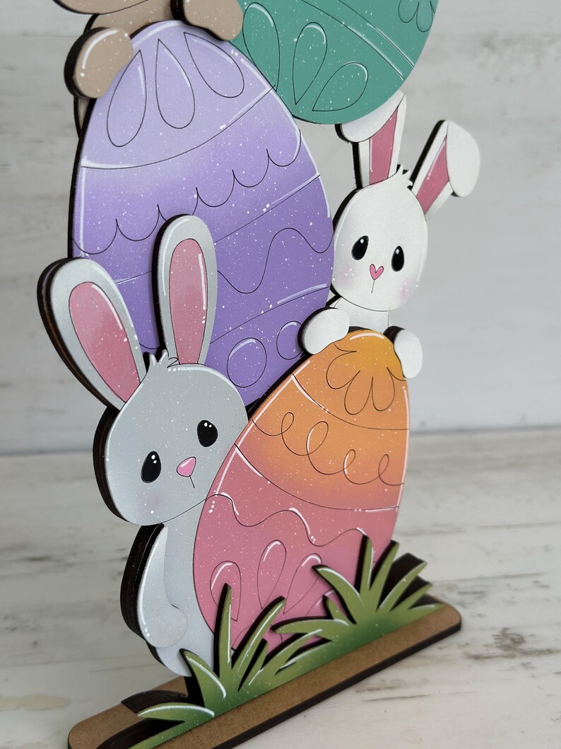 Peeking Easter Bunny Egg Standing File SVG, Glowforge, Carrot, Spring ...